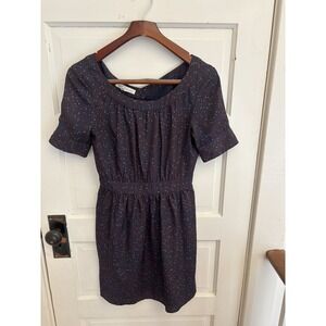 BCBGeneration Women's Navy Patterned‎ Cut Out Dress Short Sleeve Size 2